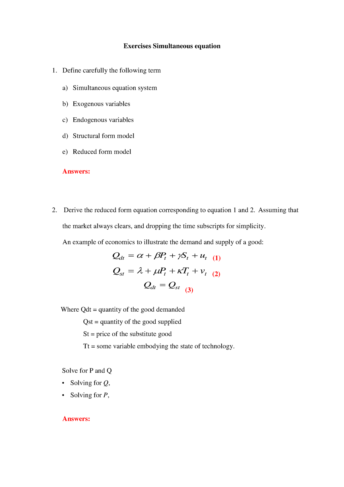 econ-focus-area-exercises-simultaneous-equation-define-carefully-the