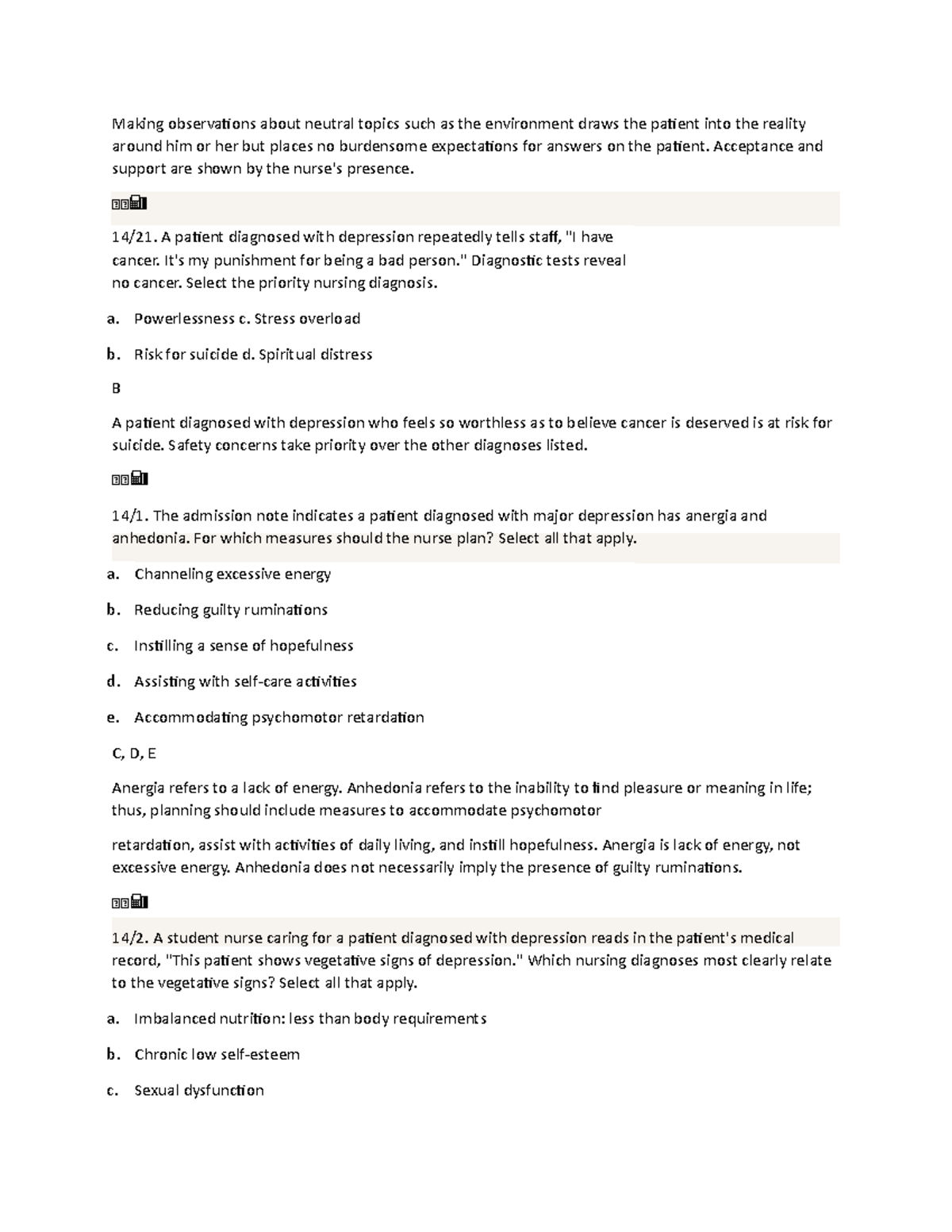 Practice questions 4 - Making observations about neutral topics such as ...