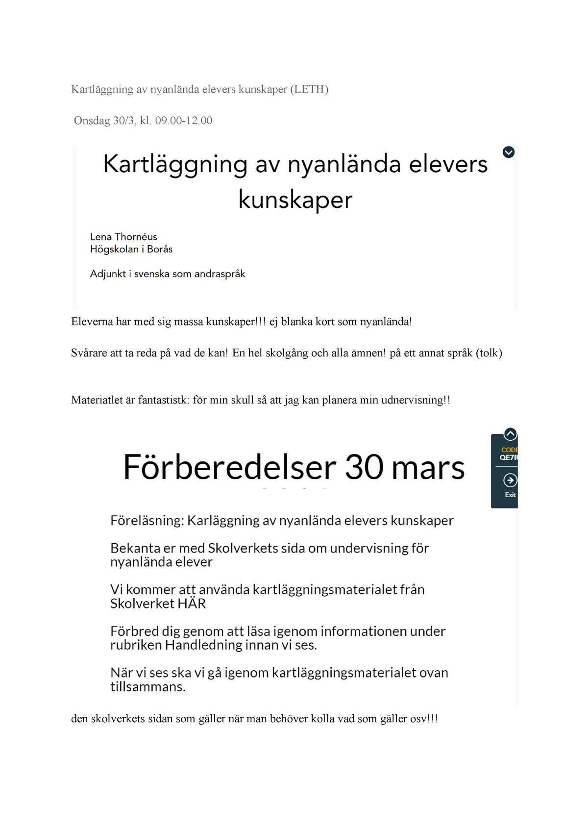 Kartläggning Av Nyanlända Elevers Kunskaper (LETH) - Kartläggning Av ...