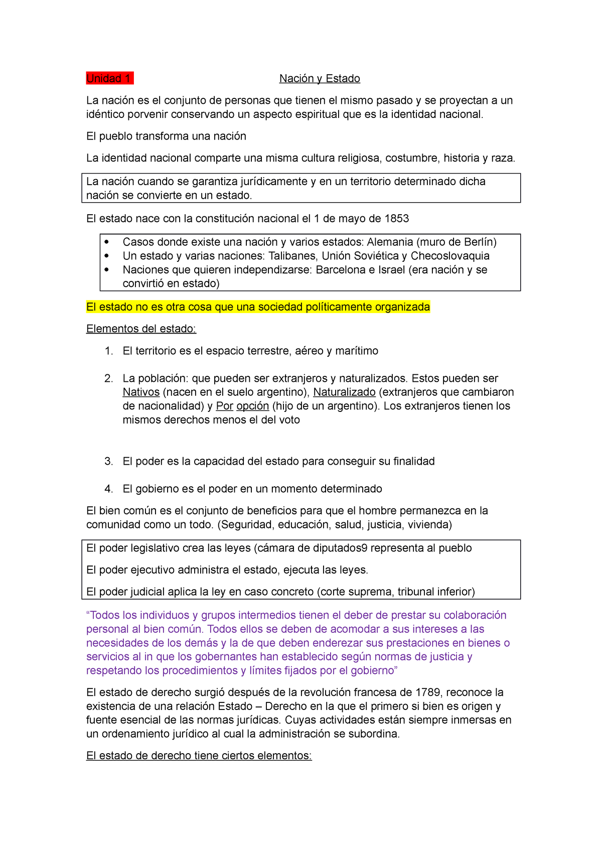 Resumen Derecho Administrativo Unidad 1 Nación Y Estado La Nación Es El Conjunto De Personas 8518