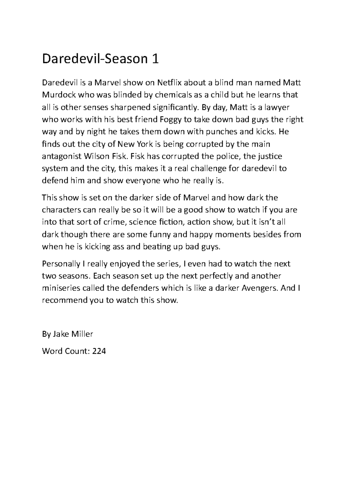 Daredevil - yes - Daredevil-Season 1 Daredevil is a Marvel show on ...