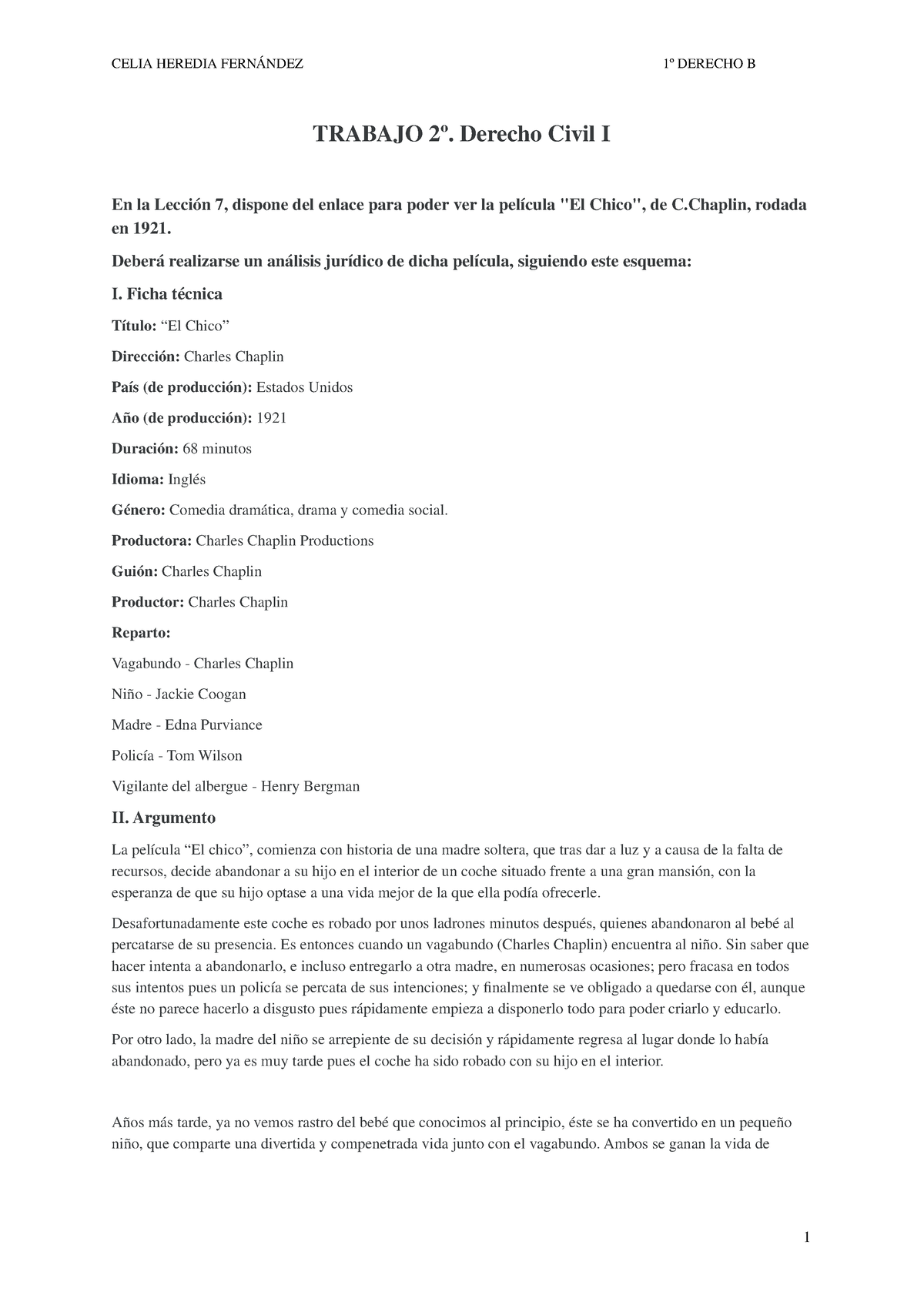 Trabajo 2º. Derecho Civil I - CELIA HEREDIA FERNÁNDEZ 1º DERECHO B ...