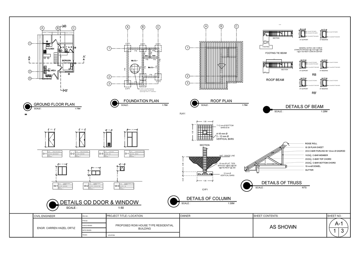 A1 - good - CIVIL ENGINEER PRC NO.: PROJECT TITLE / LOCATION: OWNER ...