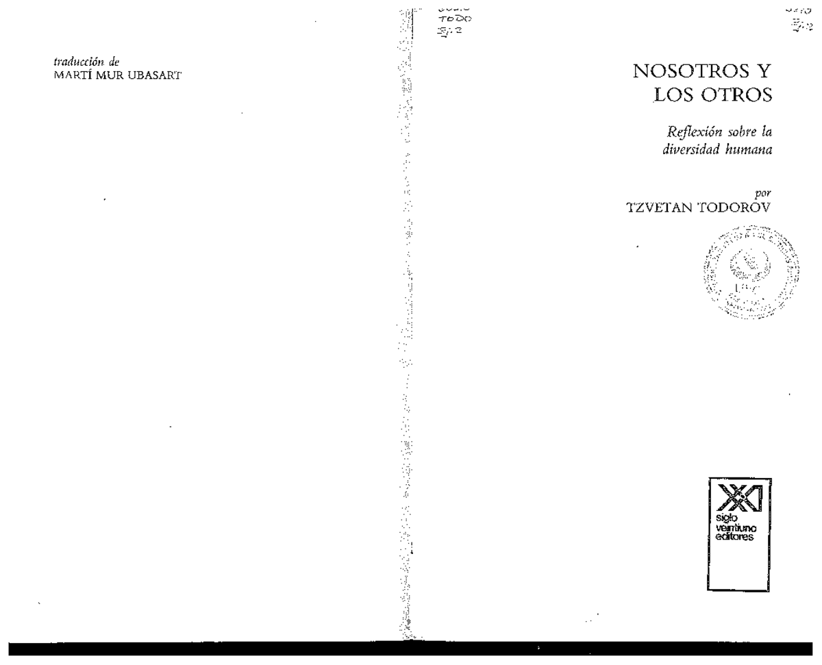 Todorov Nosotros y los otros etnocentrismo - Ciències Polítiques 1
