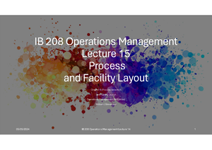 Lecture 3 - IB 208 Operations Management Lecture 3: Introduction ...