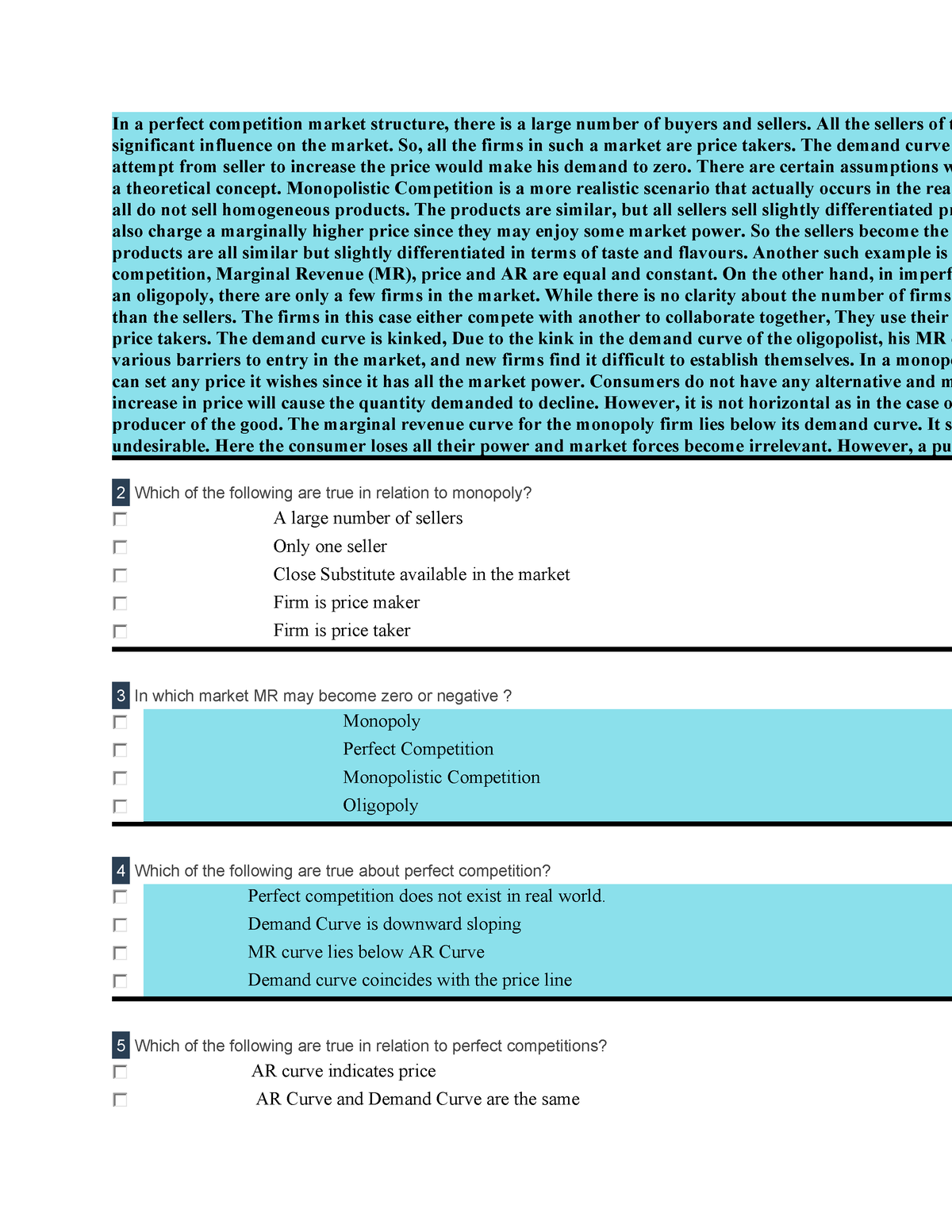 case study perfect competition market structure