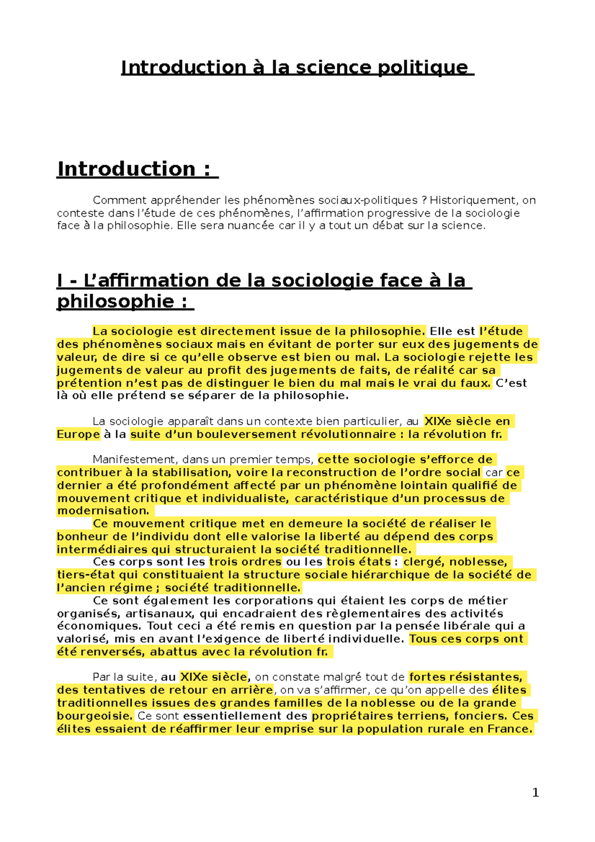 Science po - COURS L1 - Introduction à la science politique ...