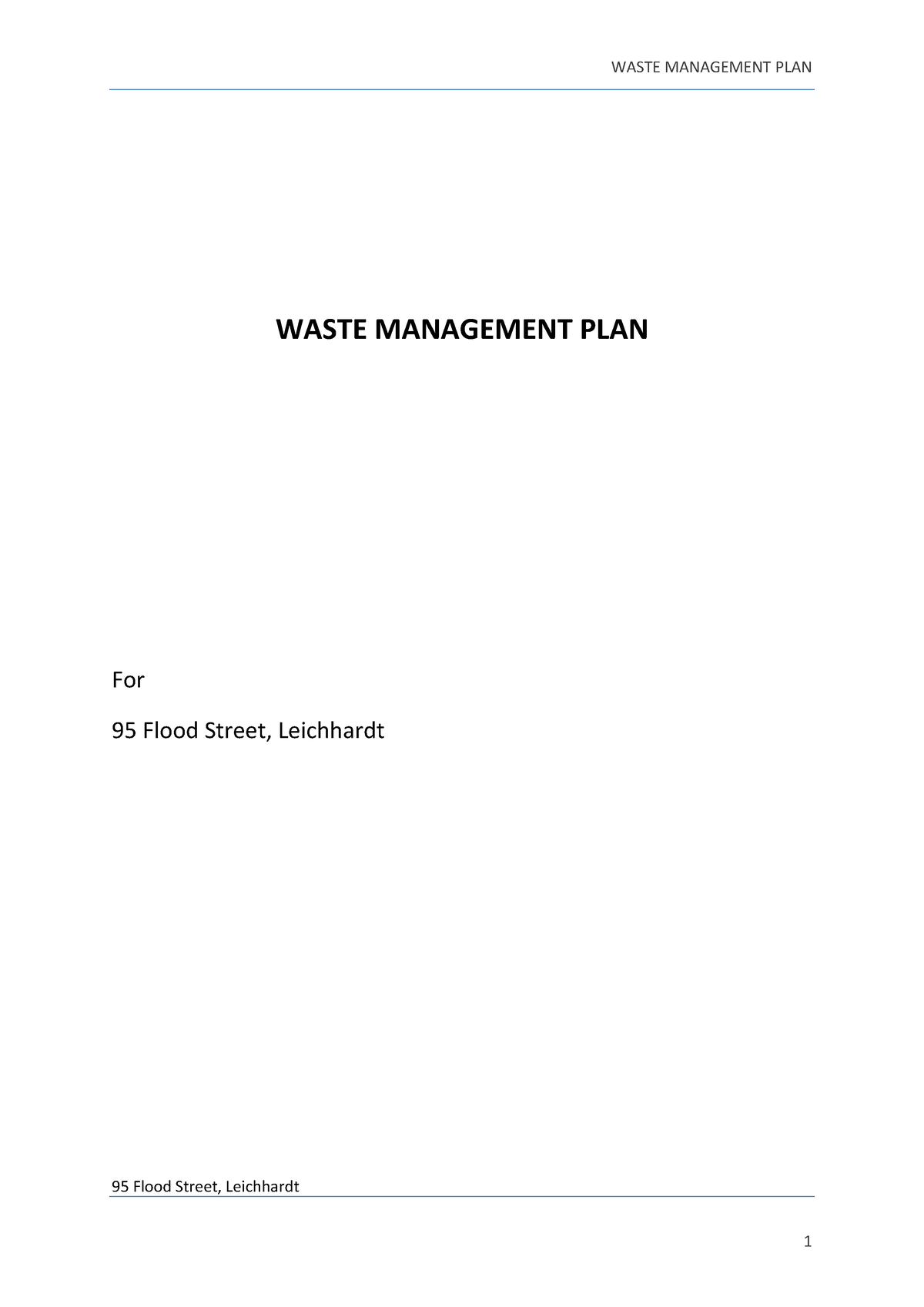 Waste Management PLAN-95 Flood Street - 95 Flood Street, Leichhardt ...