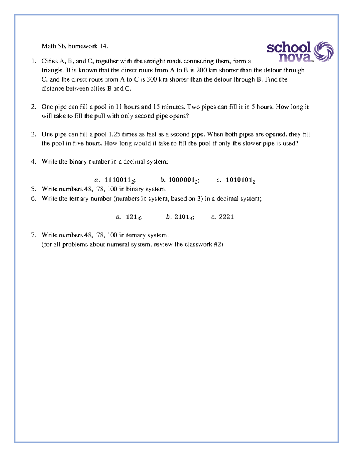 Math5d 2023 01 15 File2 - Math Hw - Math 5b, Homework 14. Cities A, B ...