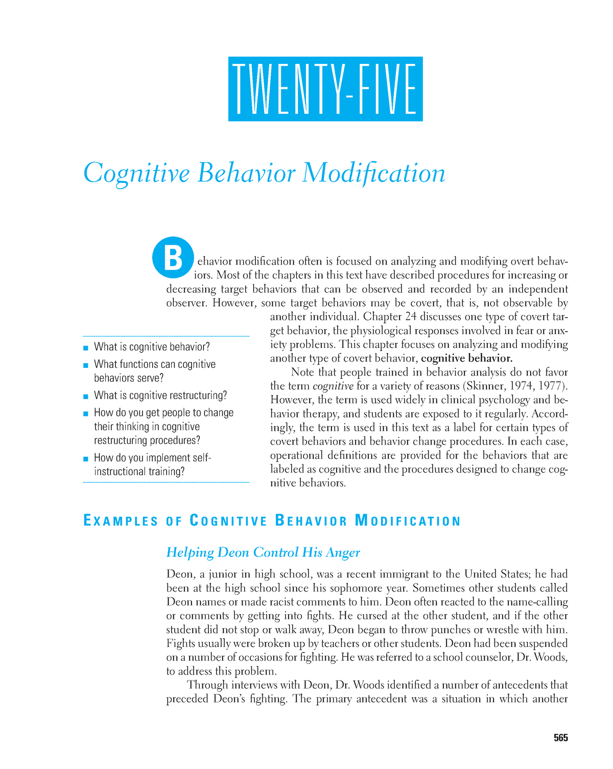 Cognitive Behavior - Most Of The Chapters In This Text Have Described ...