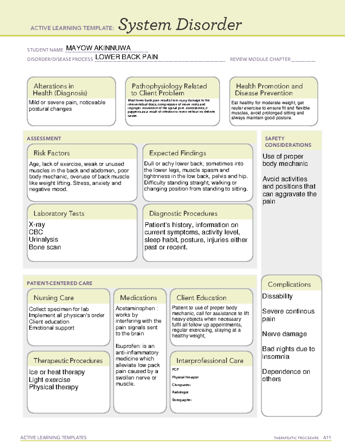 Pain Management Ati Template