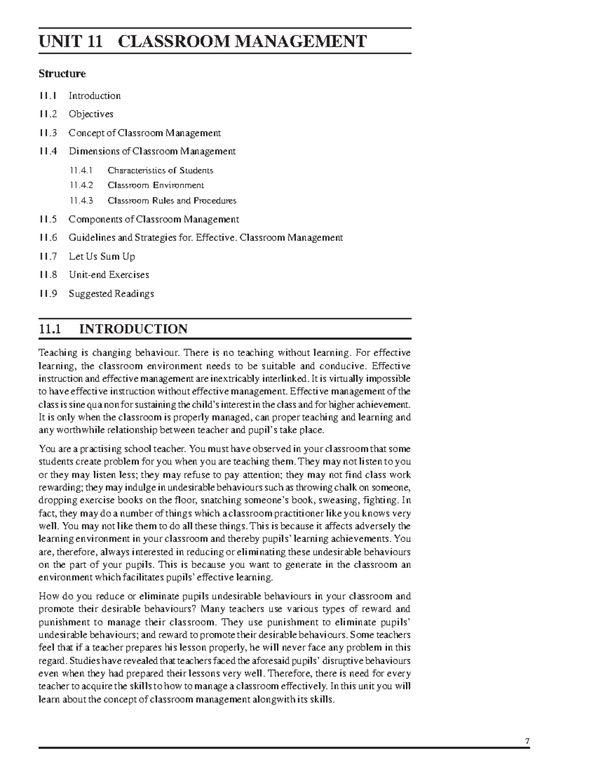 Unit-11 - Classroom Management UNIT 11 CLASSROOM MANAGEMENT Structure ...