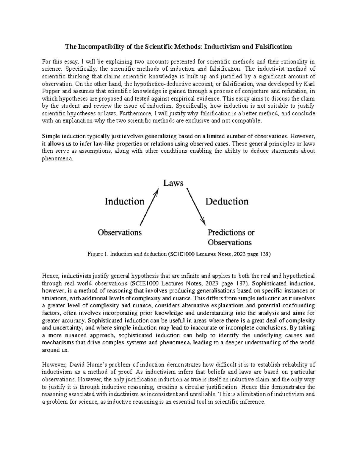 Scie1000 esaay - philosophy essay - The Incompatibility of the ...