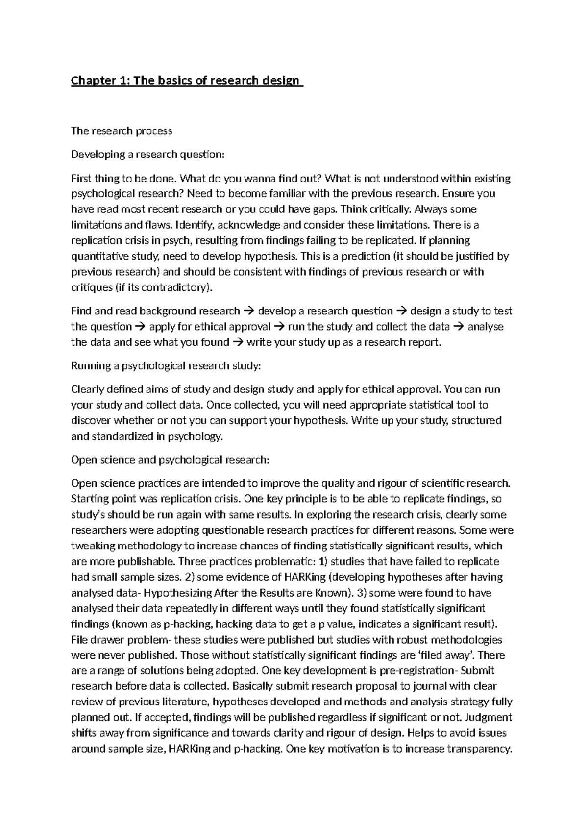 Psych 243- chapter 1 - Notes - Chapter 1: The basics of research design ...