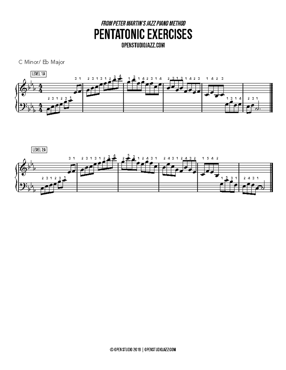 Jazz Pentatonic-Exercises-Worksheet-YT - { { © Open Studio 2019 ...