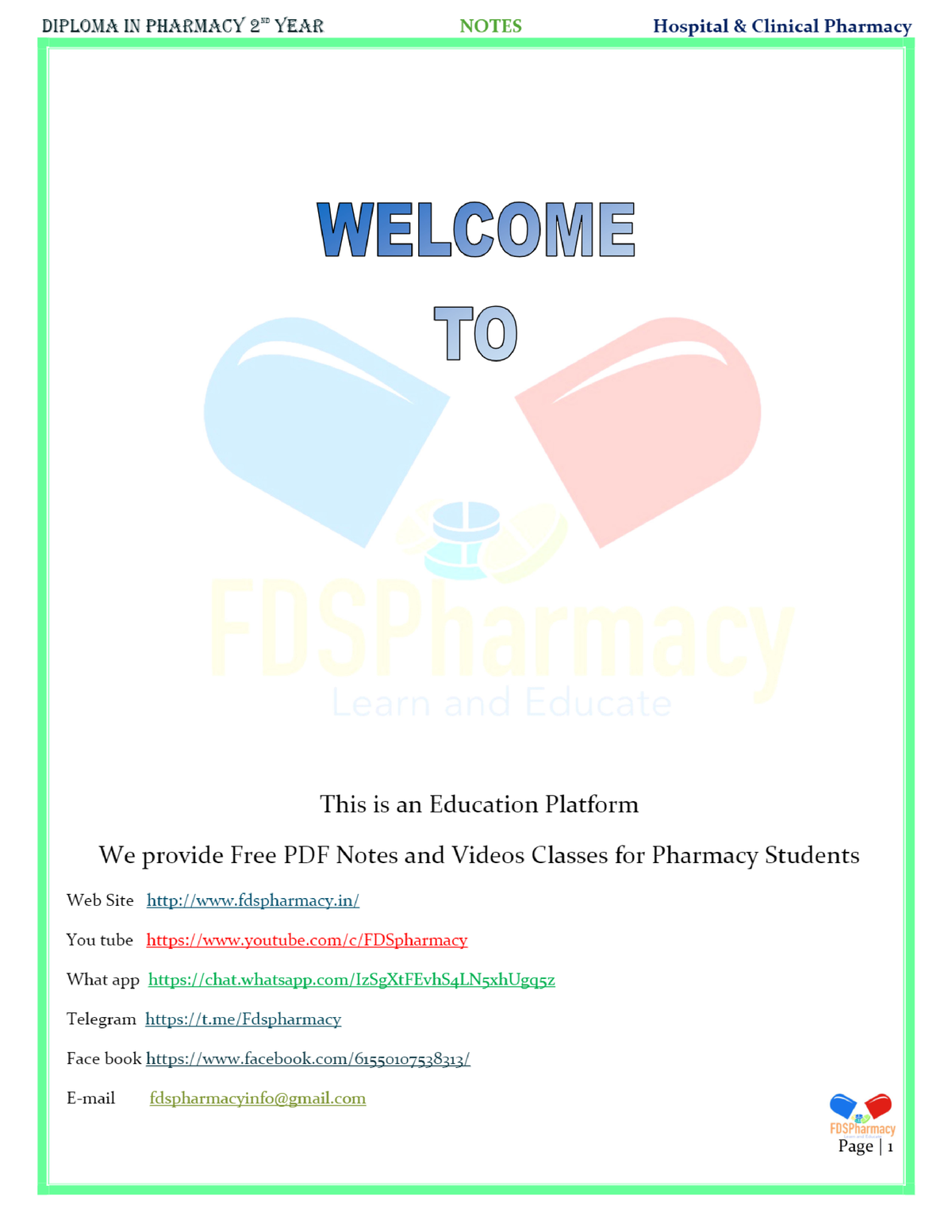 case study of hospital and clinical pharmacy