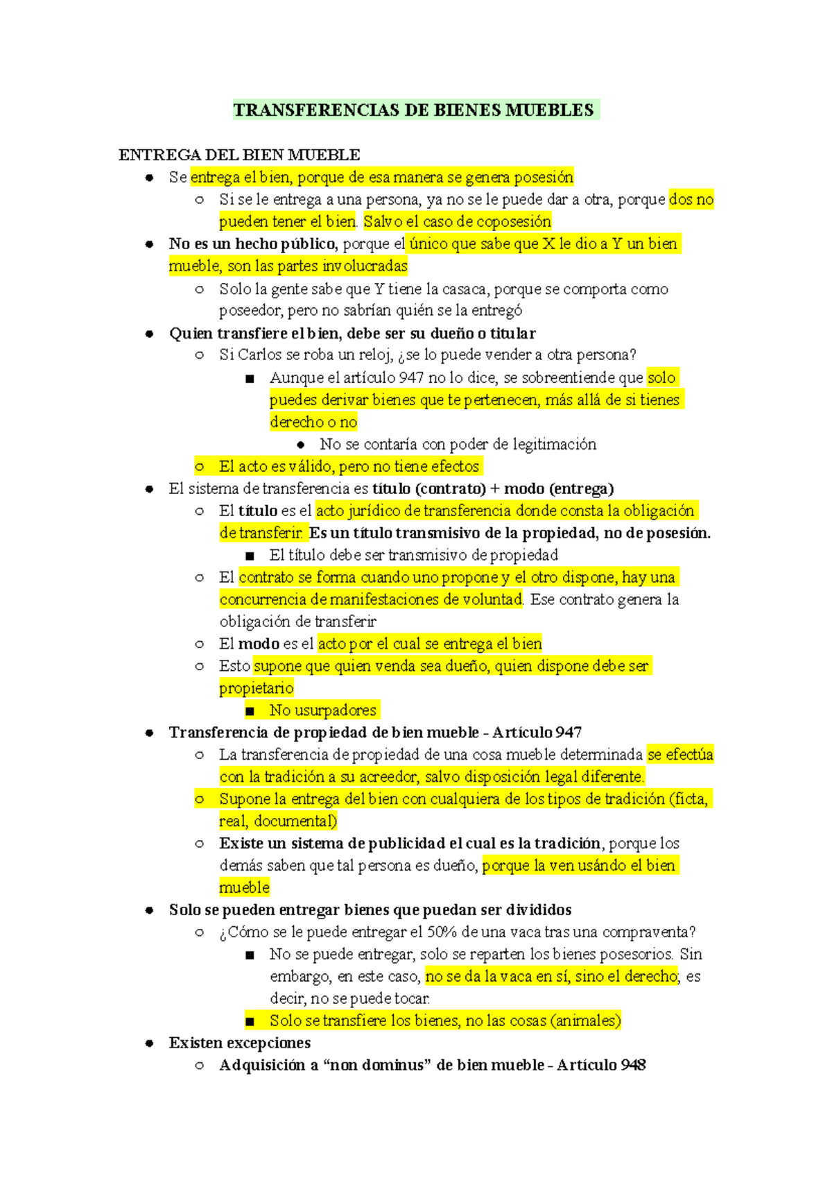 Transferencias DE Bienes Muebles TRANSFERENCIAS DE BIENES MUEBLES