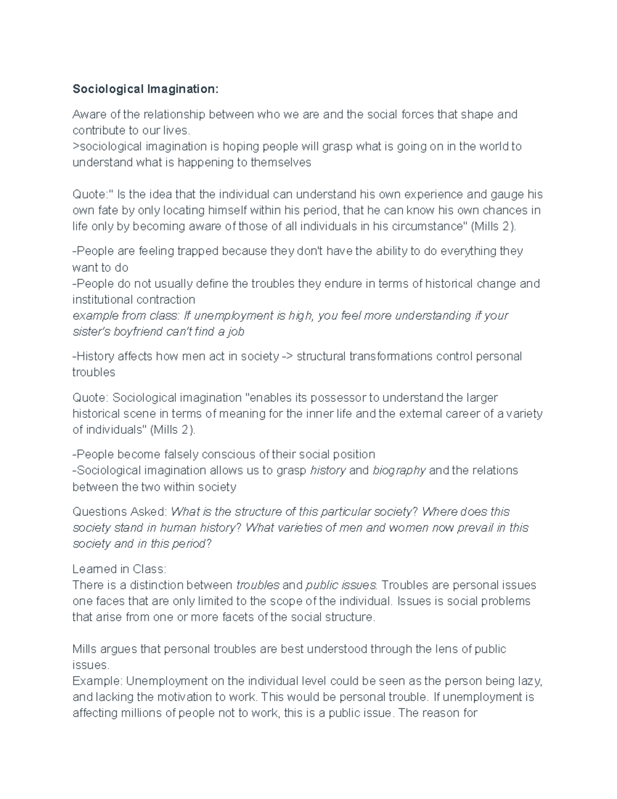 Soc Imag - Notes on sociological imagination in relation to education ...