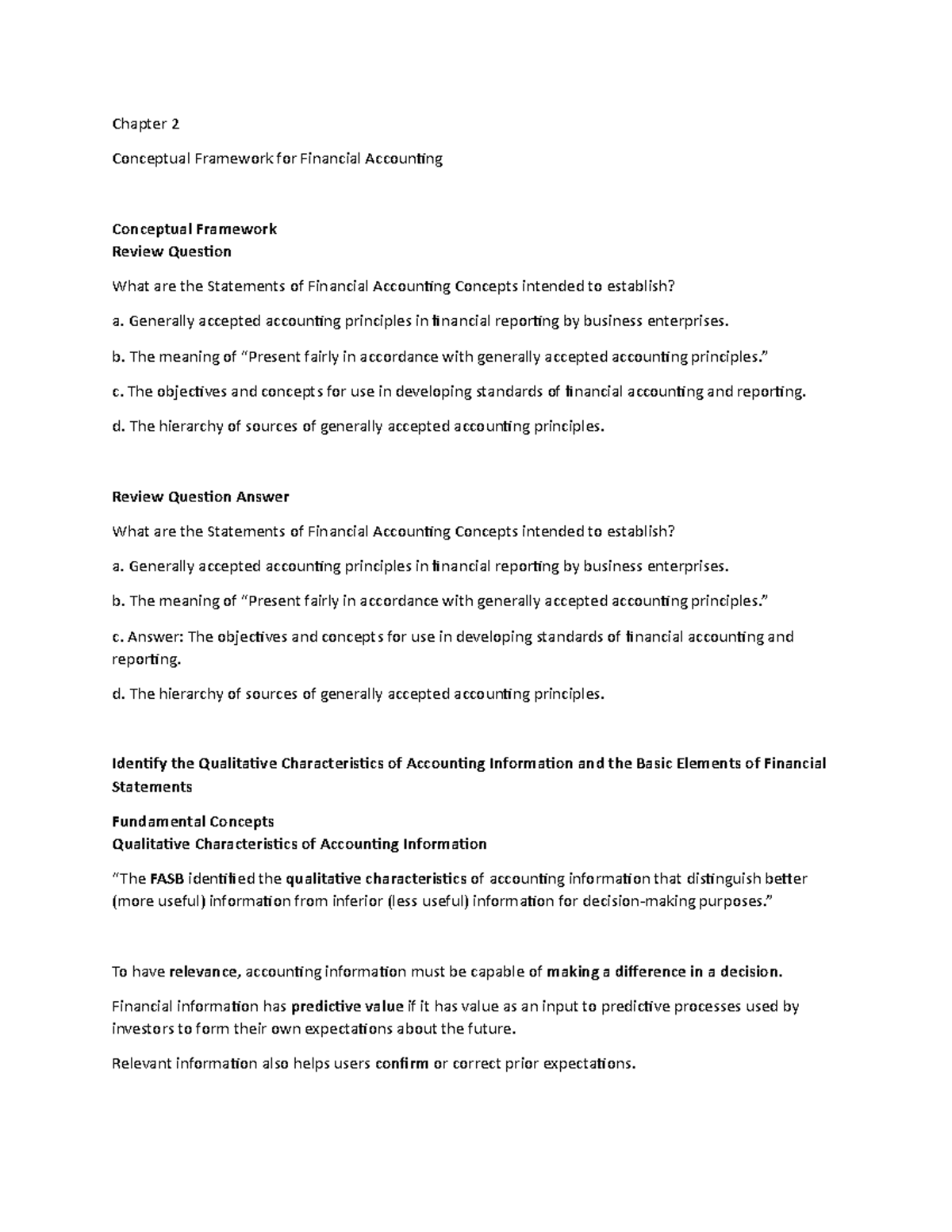 Chapter 2 Lecture Notes 2 - Chapter 2 Conceptual Framework For ...