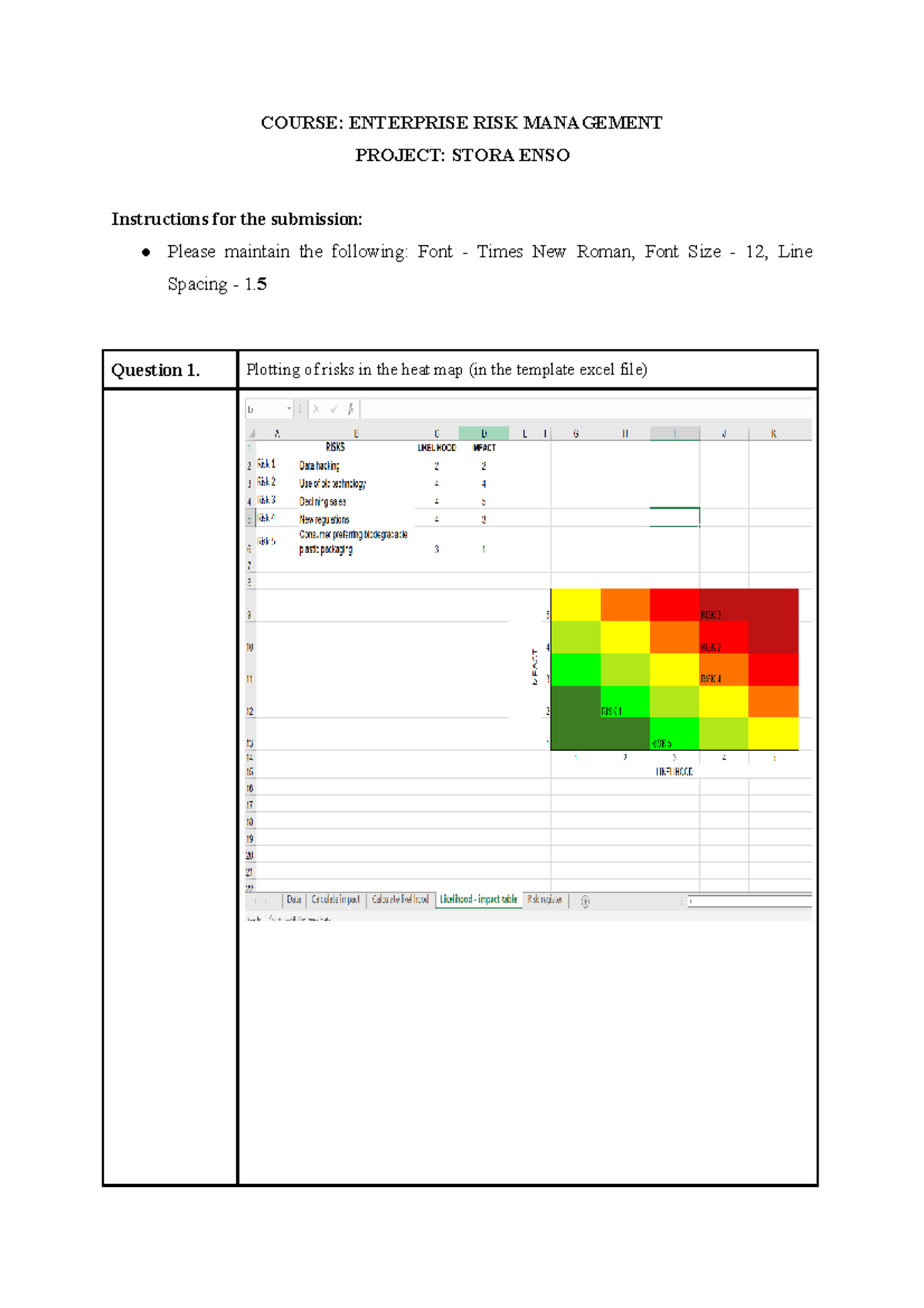 Submission+Template+-+ERM+(2)+ - COURSE: ENTERPRISE RISK MANAGEMENT ...