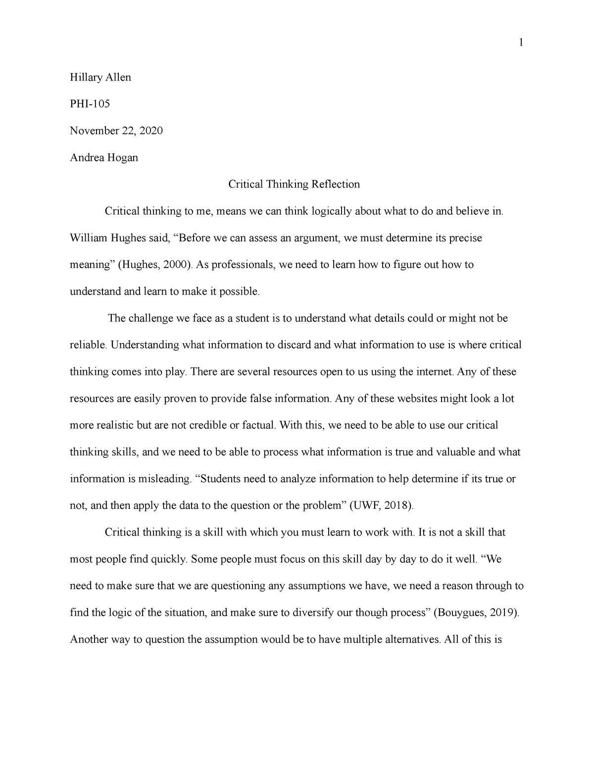 critical thinking essay conclusion