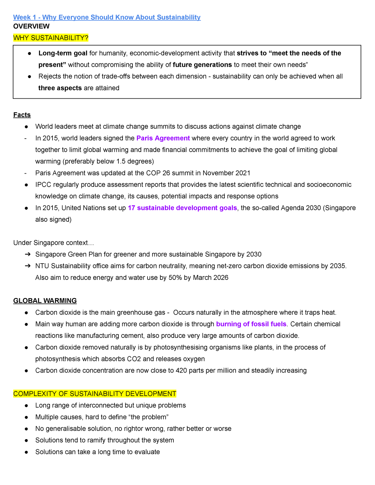 CC0006 Notes - Week 1 - Why Everyone Should Know About Sustainability ...