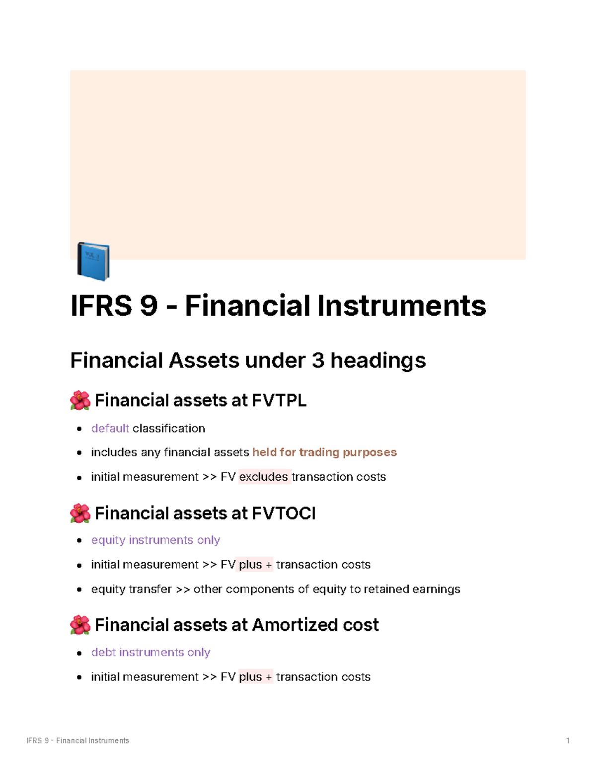 ACCA Part-2 (F7) IAS 9 - Financial Instrument - ####### IFRS 9 ...
