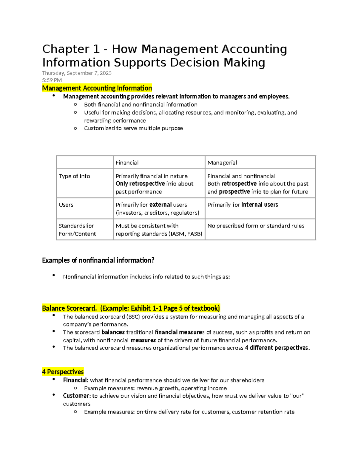 Chapter 1 - How Managemtn Accounting Information Supports Busniess ...