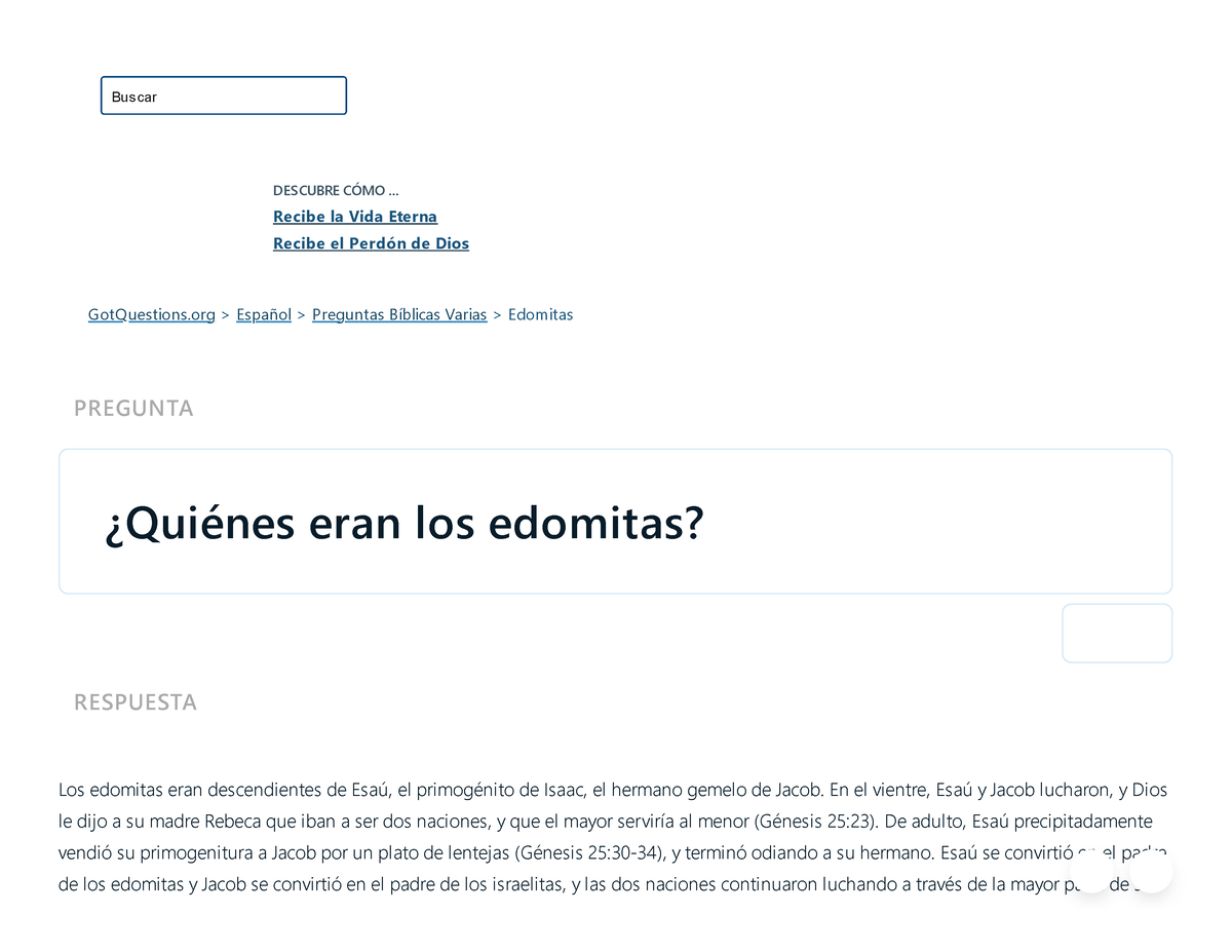 Edomitas Su Historia - GotQuestions > Español > Preguntas Bíblicas ...