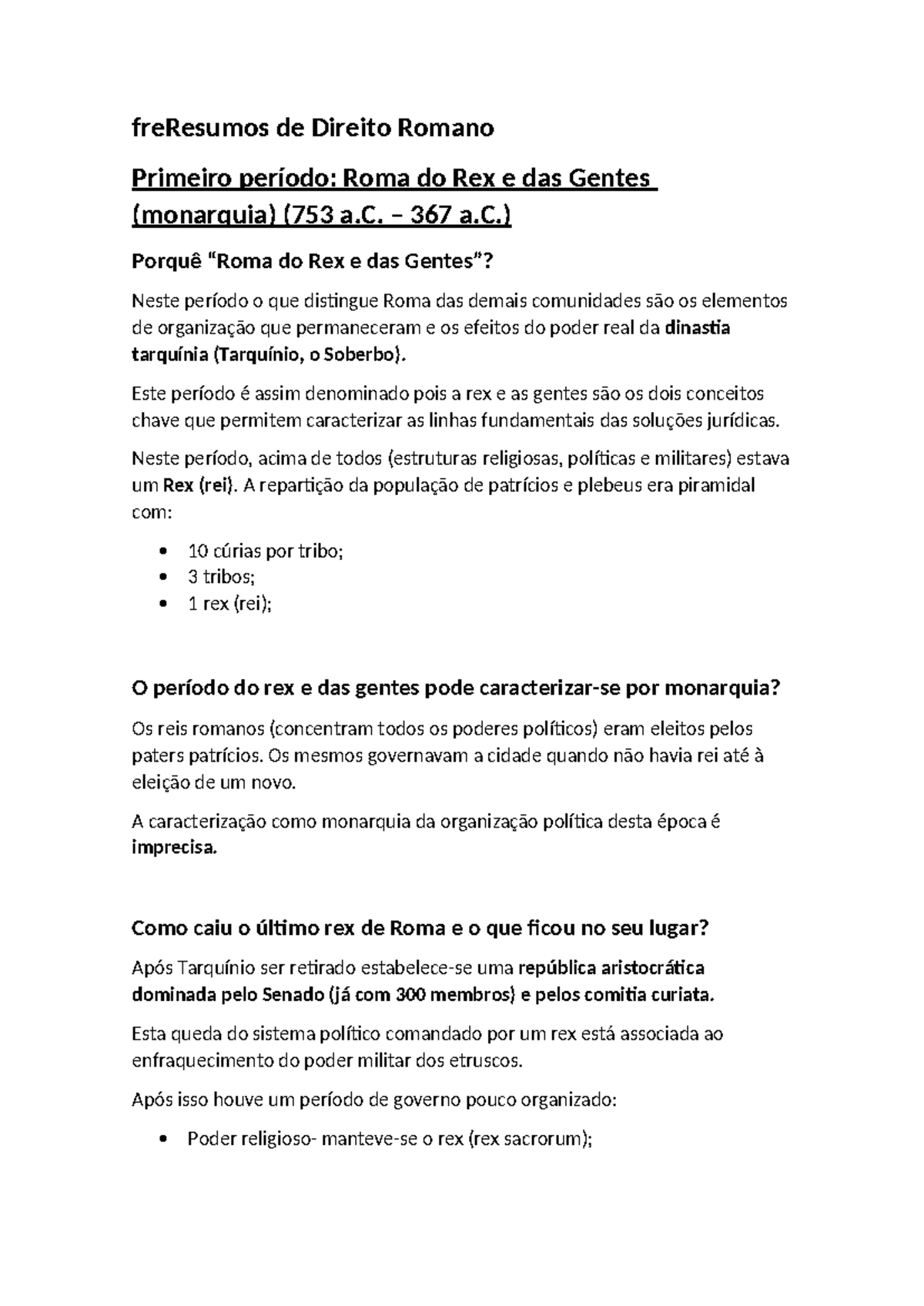 Resumos de Direito Romano - freResumos de Direito Romano Primeiro ...