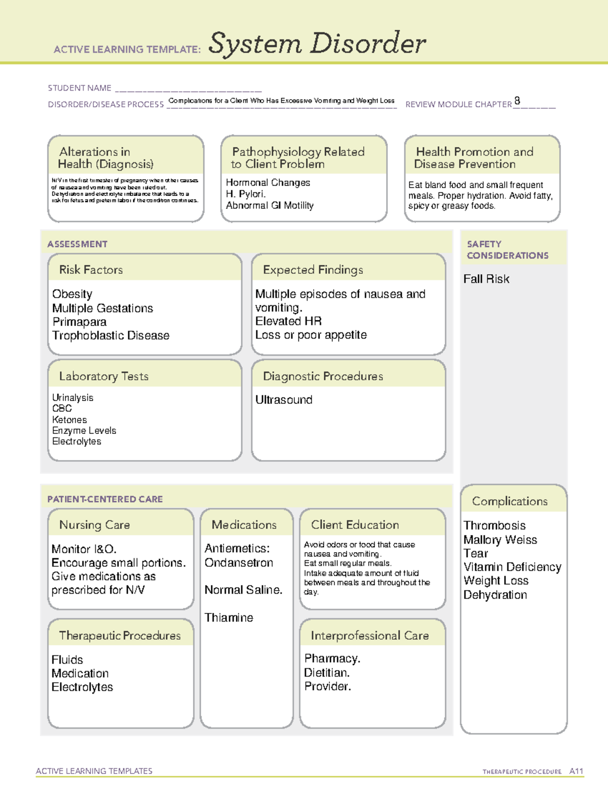 1 System Disorder V:N - ati - ACTIVE LEARNING TEMPLATES TherapeuTic ...