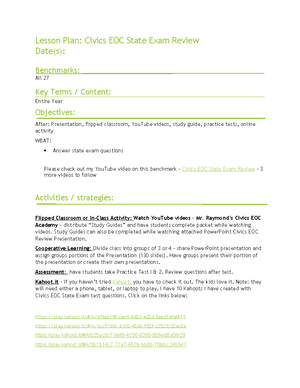 Crossword EOC Part IV - CIVICS EOC PRACTICE MATERIAL - Name