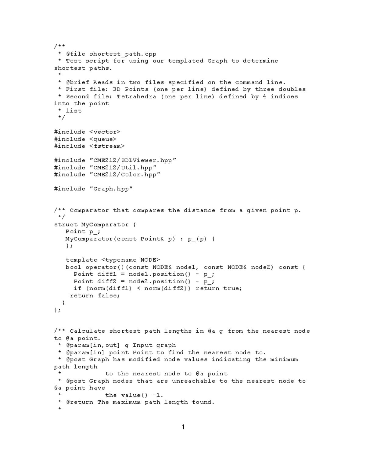 Shortest path - HW4 - /** @file shortest_path Test script for using our ...