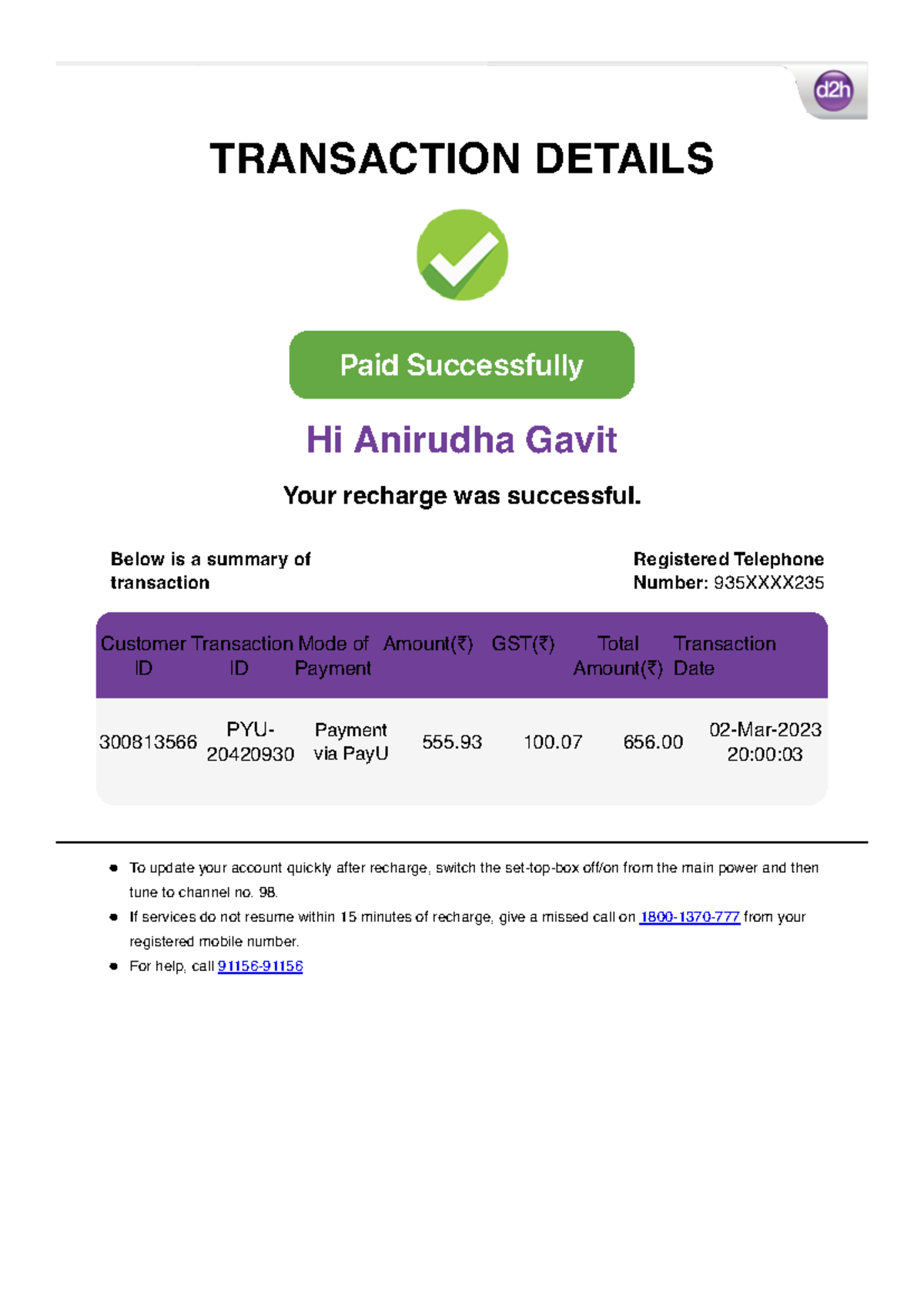 Safarighvv ohhg Below is a summary of transaction Registered