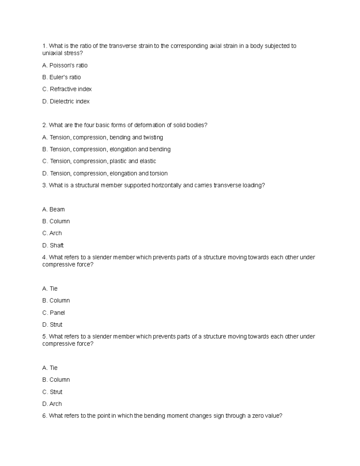 Strength of Materials for Trial Calculation - What is the ratio of the ...