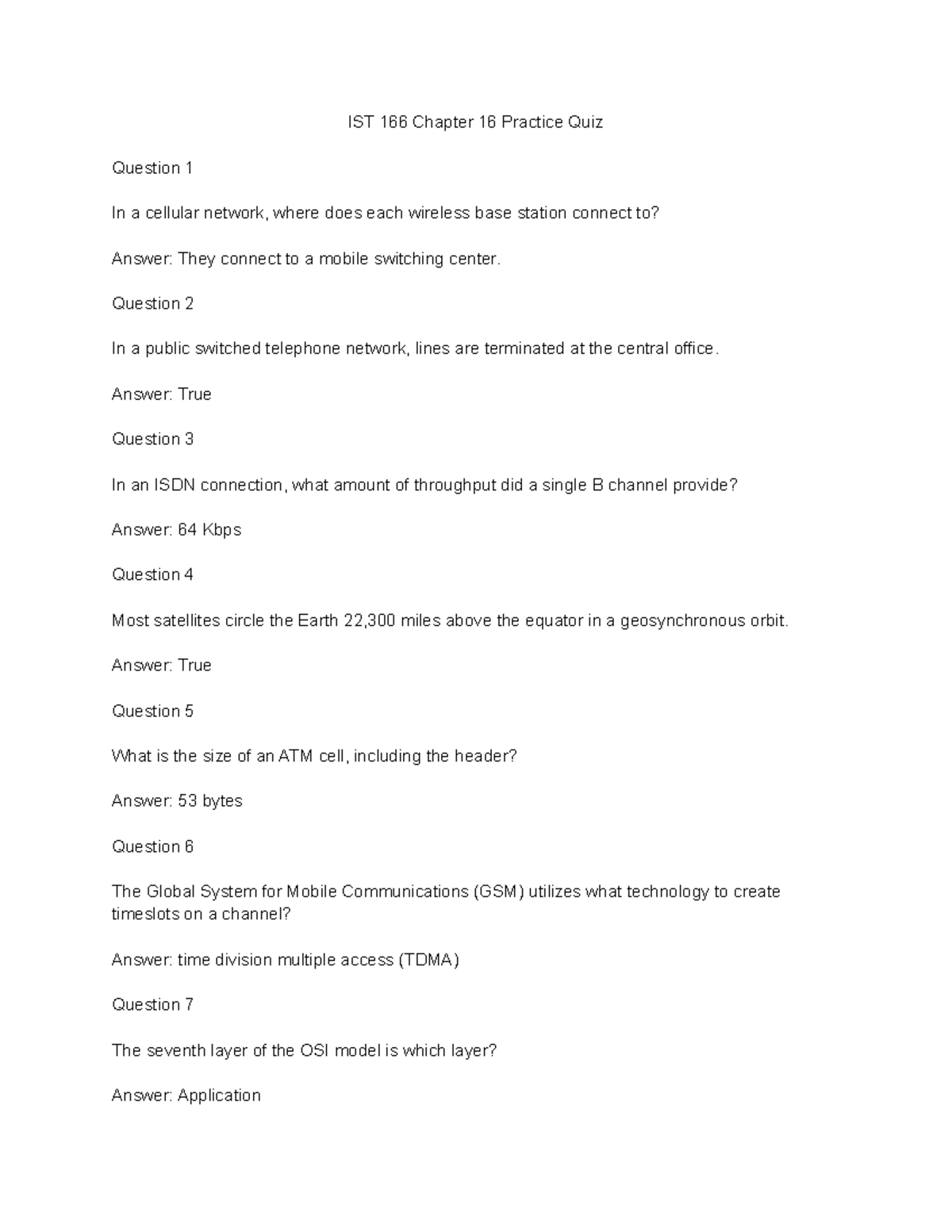 IST 166 Chapter 16 Quiz - Module 16 Practice Problems - IST 166 Chapter ...