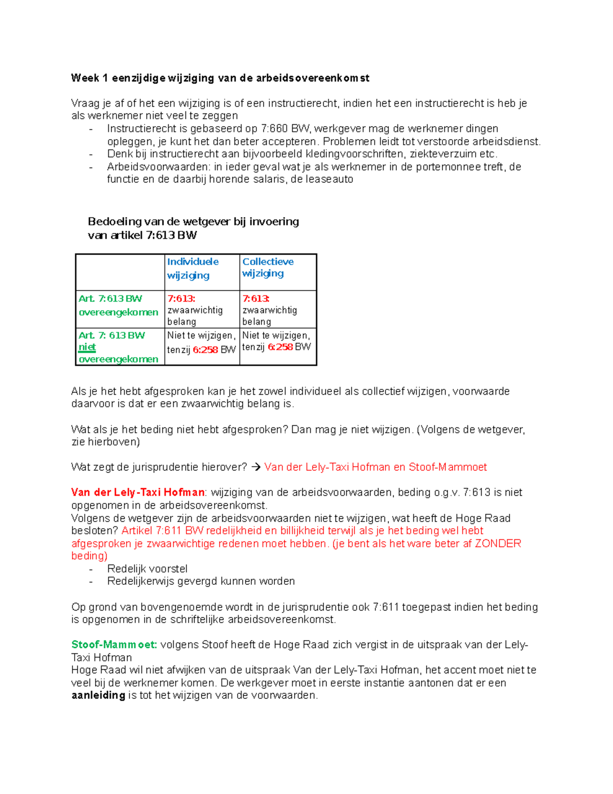 Arbeid Week 1 Tm 7 MINOR - Week 1 Eenzijdige Wijziging Van De ...