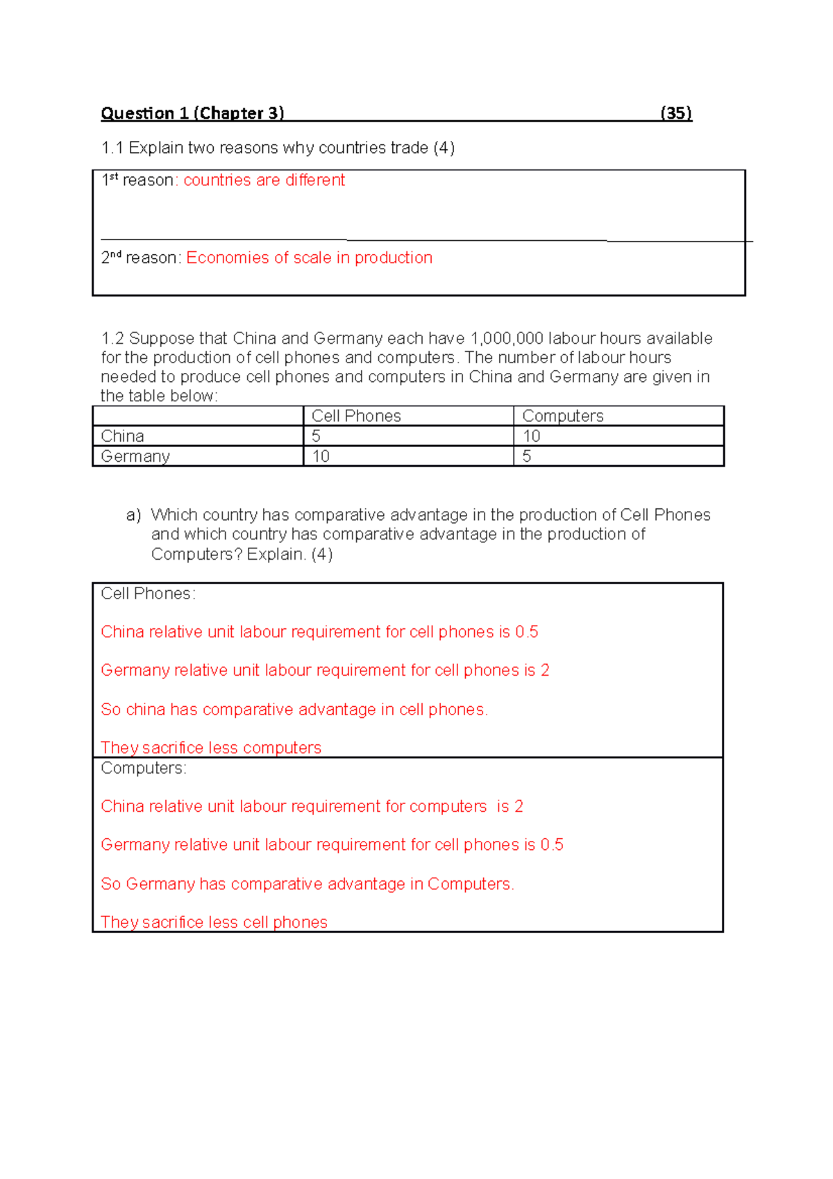 10 March tutorial questions (not yet complete) - Question 1 (Chapter 3 ...