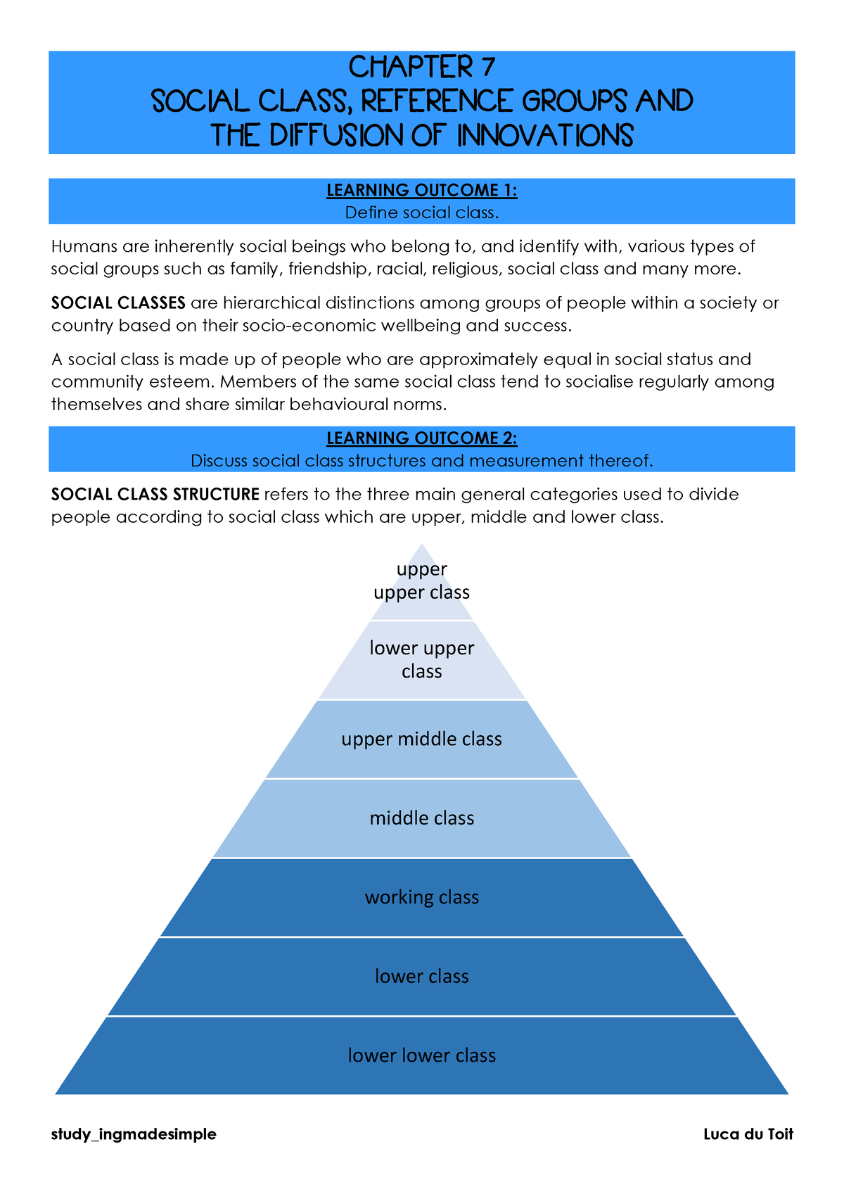 social class in business plan