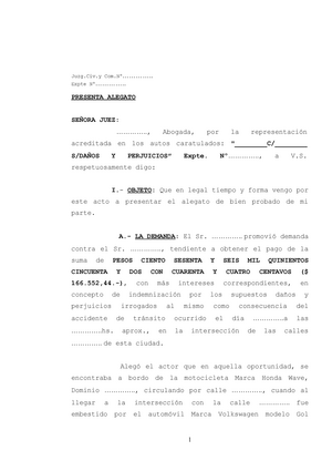 37. proceso-ordinario-modelo-alegato-parte-demandada   Comº.............. Expte - Studocu