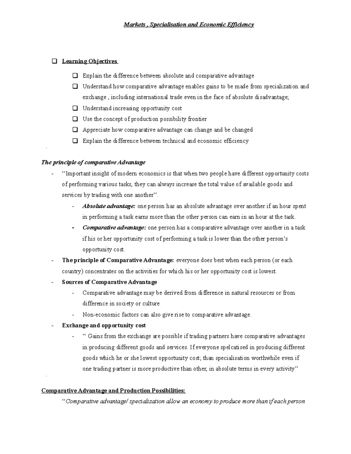 Chapter 2 - Learning Objectives Explain the difference between absolute ...