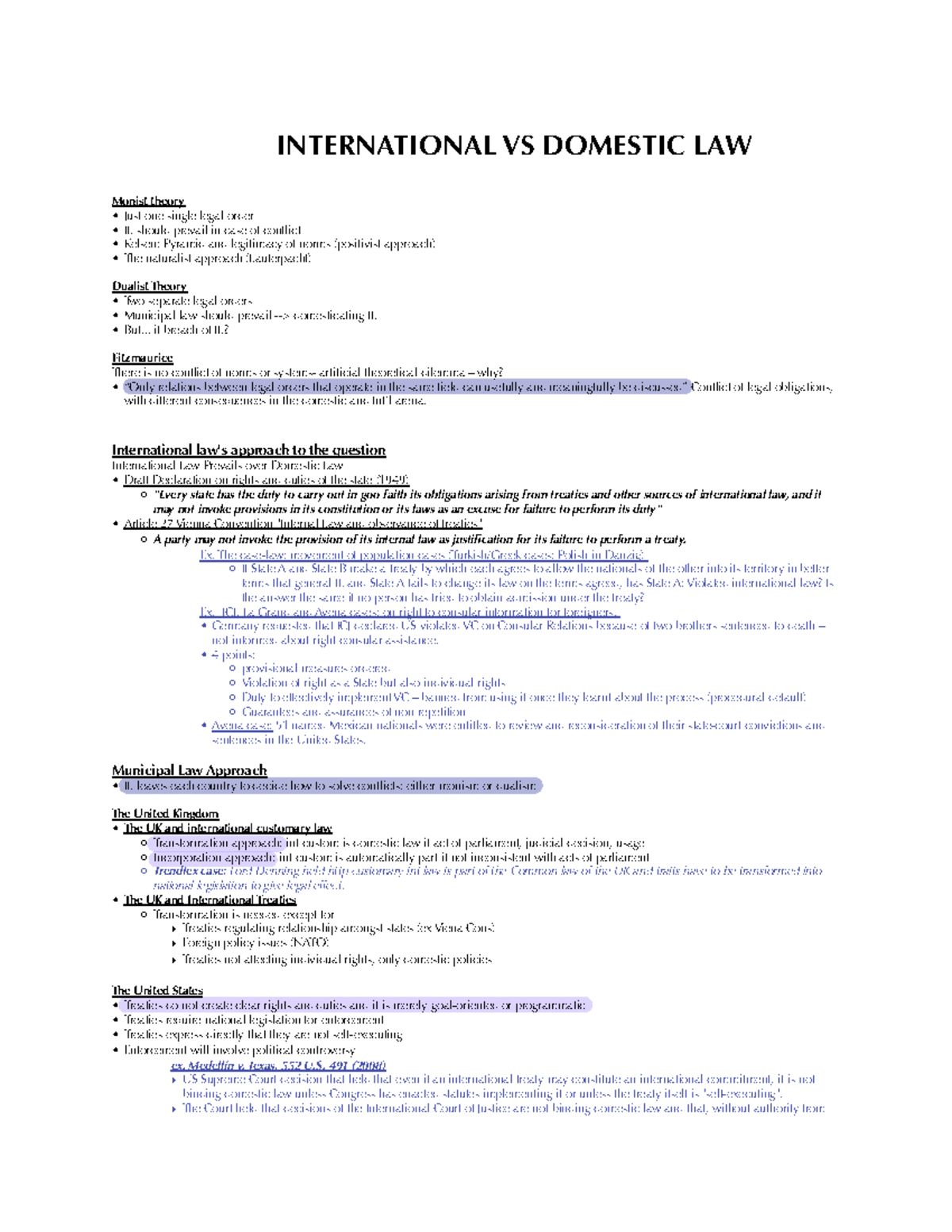 International (vs) Domestic Law INTERNATIONAL VS DOMESTIC LAW Monist