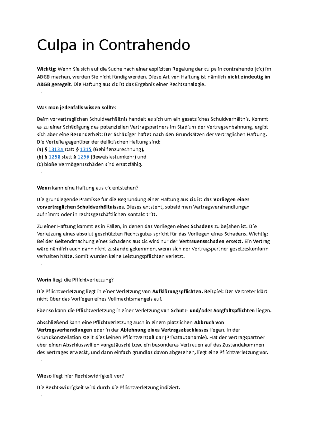 Culpa In Contrahendo Beispiel Culpa in Contrahendo - Culpa in Contrahendo Wichtig: Wenn Sie sich auf