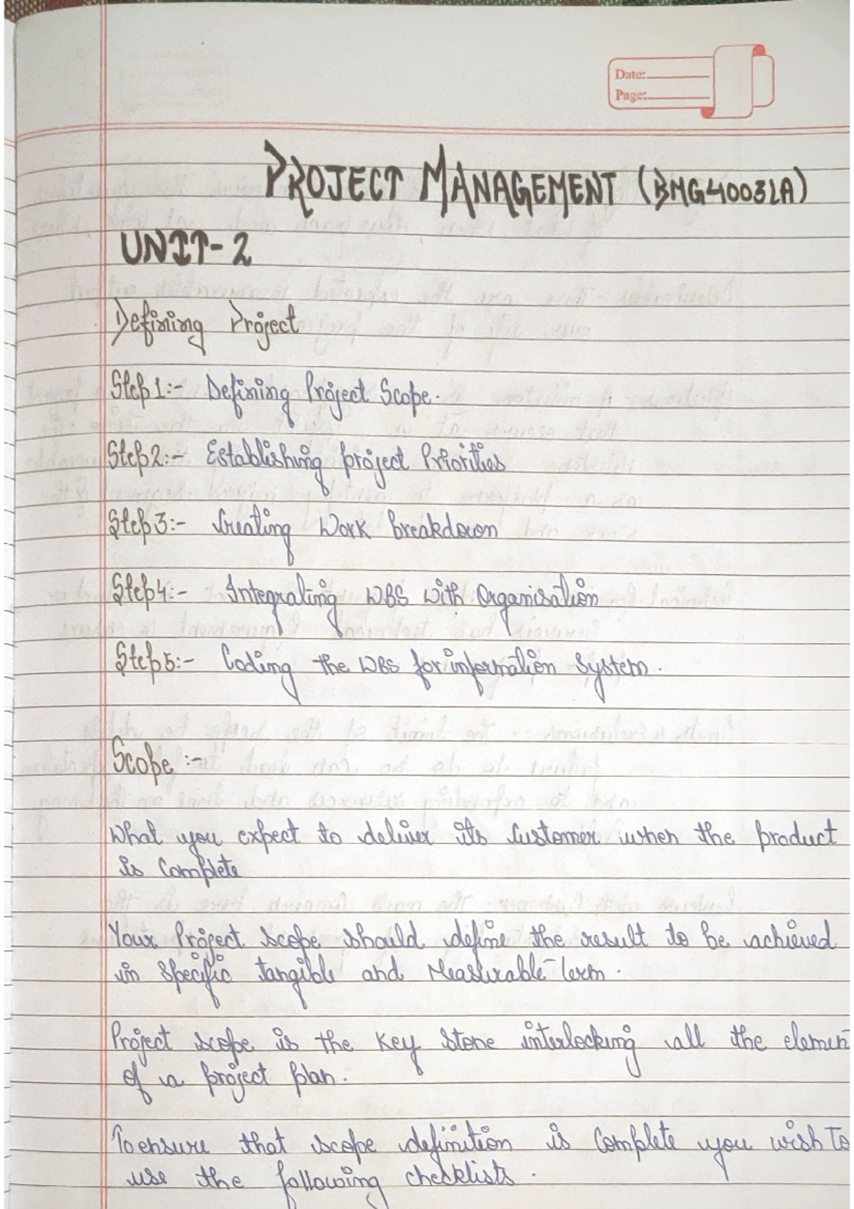 Project unit2 - Important notes for exam - Project Management - Studocu