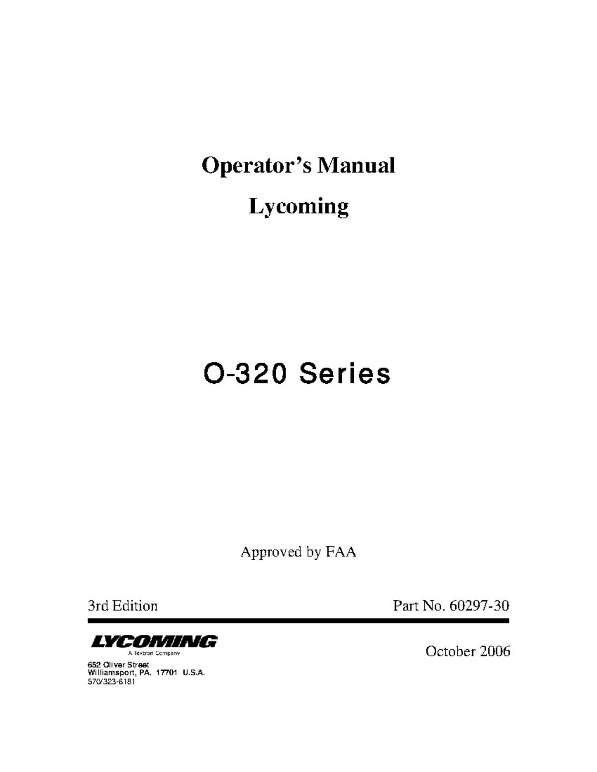 6029730 Varios Operator’s Manual O3 2 0 Se r i e s