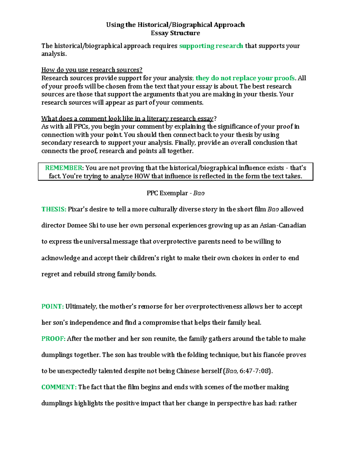 Hist Bio PPC Exemplar-Bao-Intro-4U - Using the Historical/Biographical ...