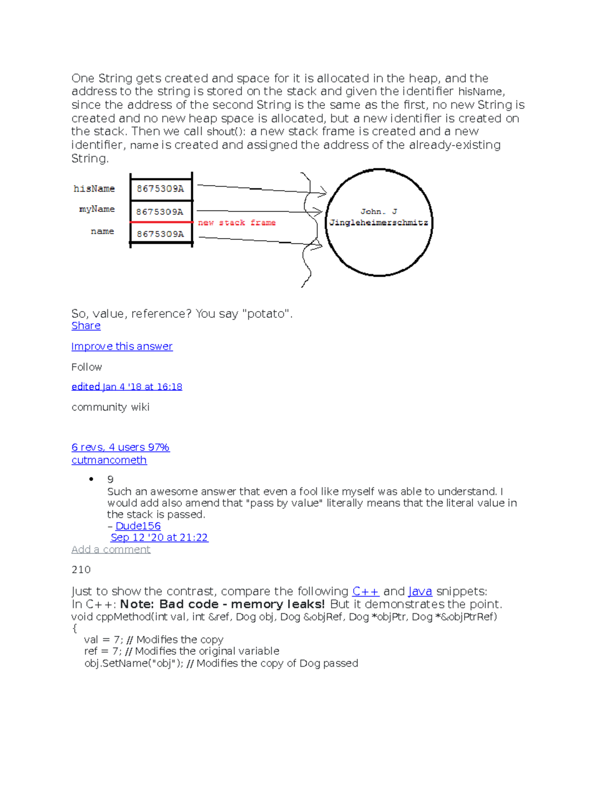 Java 1 Strings , python, tomorrow and day after One String gets created and space for it is