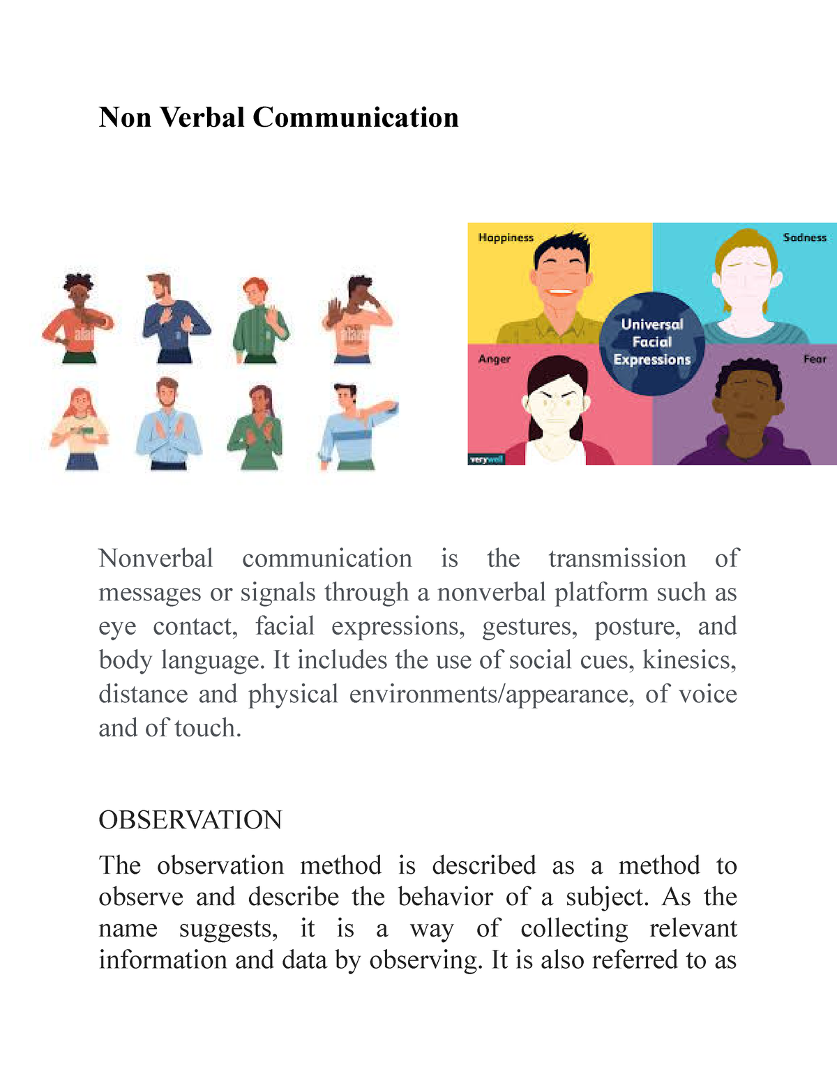 nonverbal communication thesis