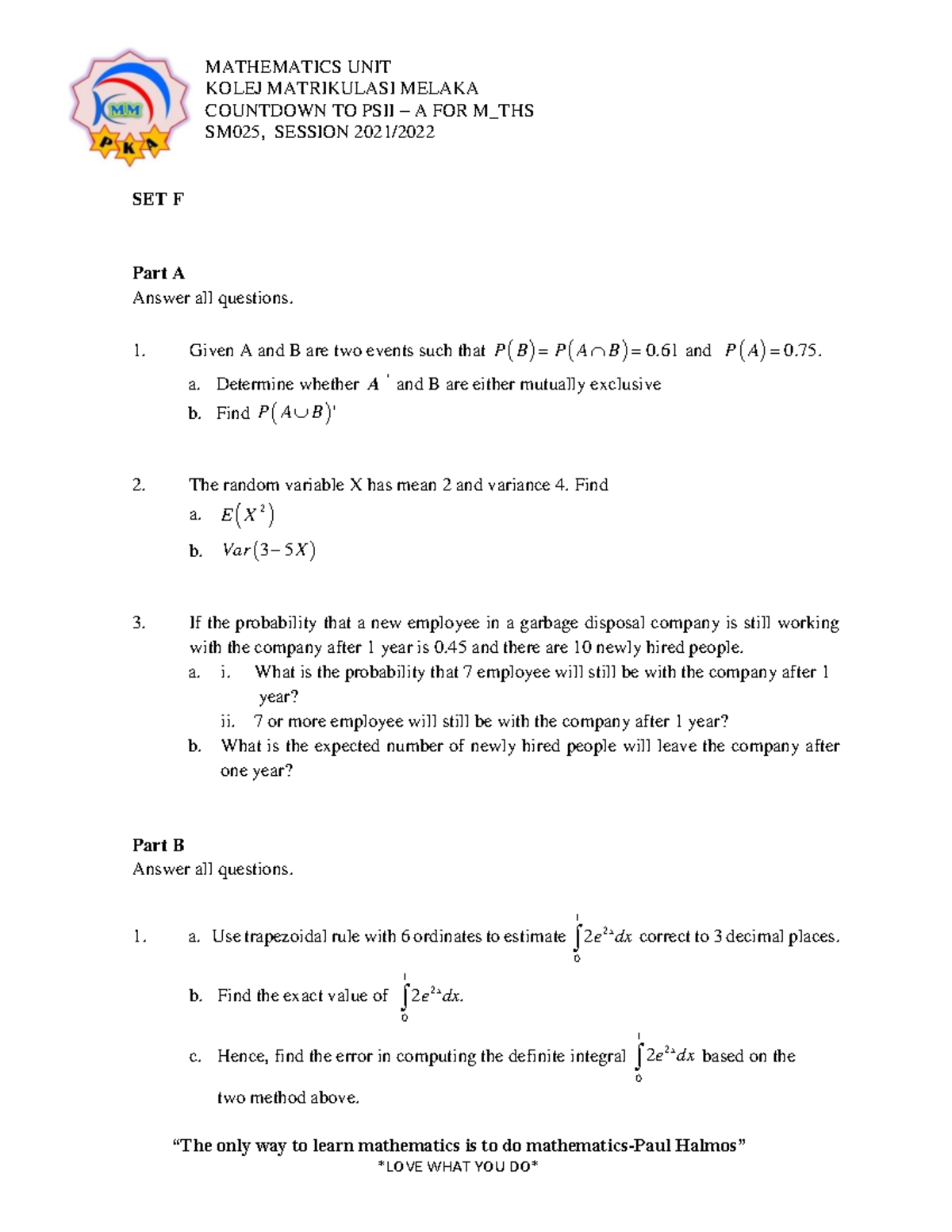 assignment math matrikulasi sm025