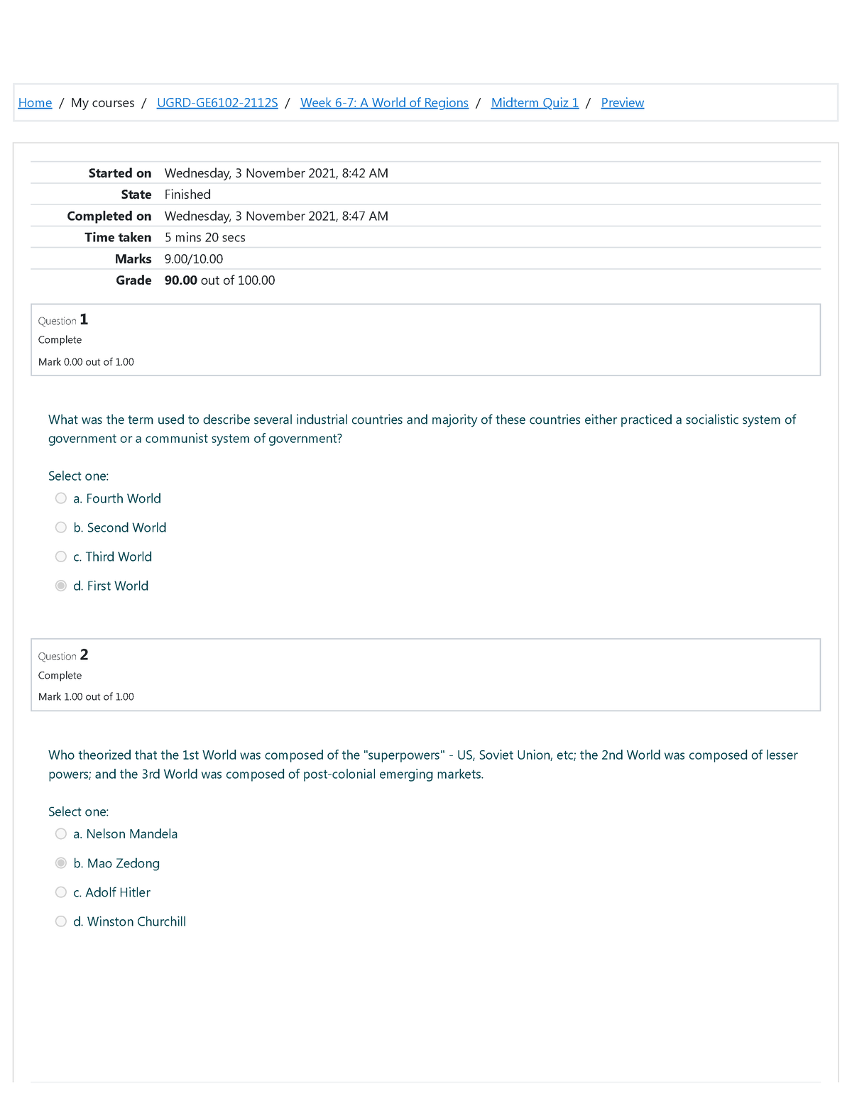 Midterm-Quiz-1 -Attempt-review-The Contemporary World - Home/My Courses ...